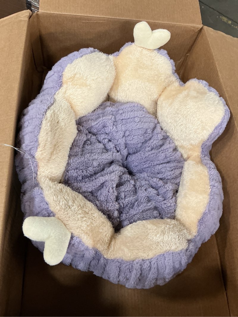 Condition photo showing Good Condition for cat cave bed for indoor cats - calming plush cat bed, washable anti-slip cat nest, cozy kitten bed 18 inch for cats up to 15 lbs