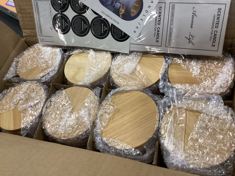 Condition photo showing Good Condition for creahaus 10oz, 16 pack thick candle jars with bamboo lids for making candles, bulk pink empty glass candle containers & sticky labels, warming labels kit, heat resistant candle vessels