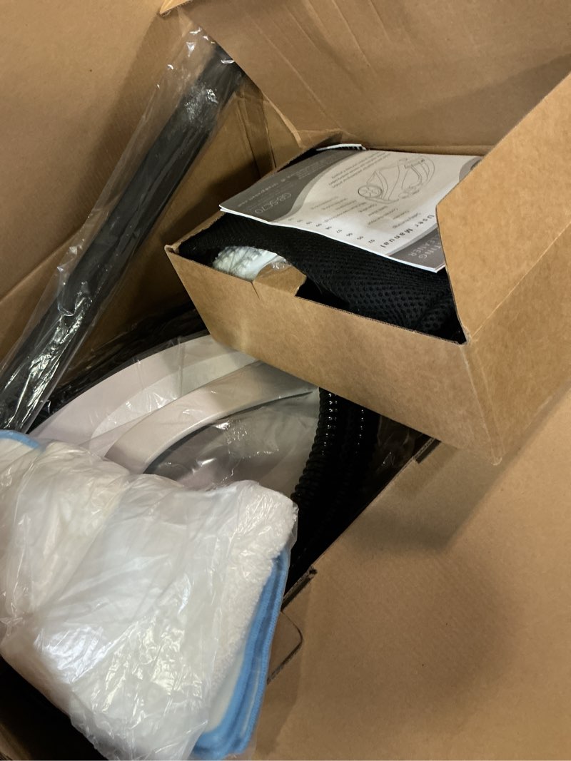 Condition photo showing Good Condition for steam cleaner: 40s fast heating-0.66gal (2.5l) large tank-21 pcs kit-no cooling-refill anytime-detachable hose multi portable steamer mop for home car bed furniture tile grout floor cleaning white