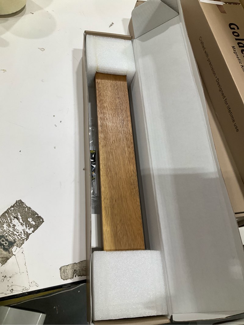 Condition photo showing Good Condition for magnetic knife and tool holder | 1500 gauss heavy-duty magnet holds 6 lbs | 16" detachable acacia wood & steel | for kitchen knives, garage tools | no-drill adhesive or screw mount