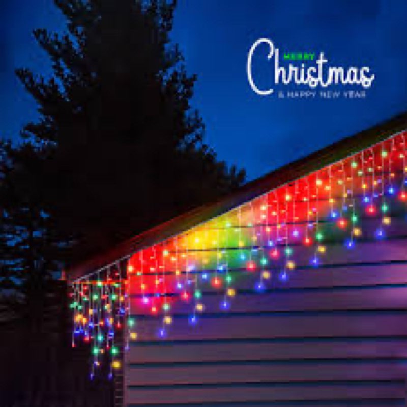 WBao LED Christmas Lights Outdoor 800LED 66ft 150 Drops with Remote, 8 Modes Curtain Fairy Lights wi