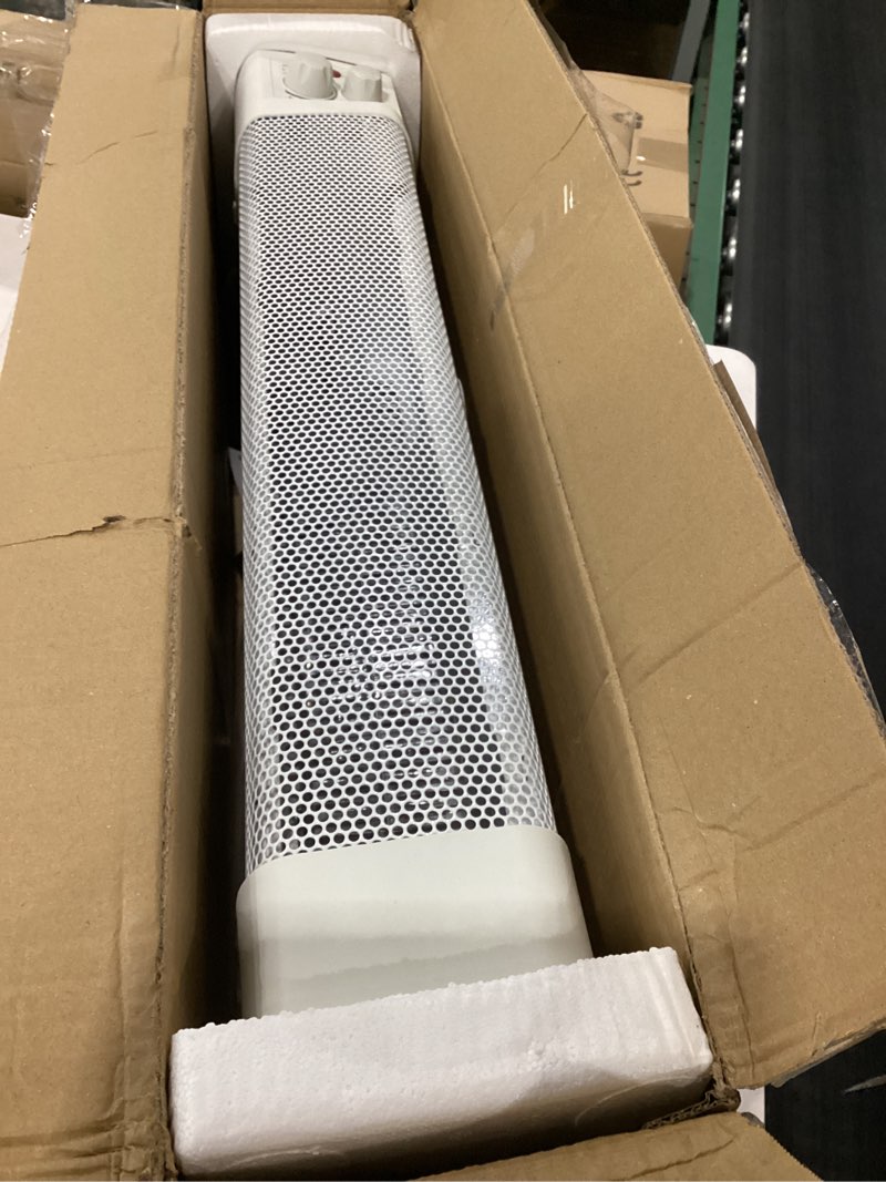 Condition photo showing Good Condition for electric baseboard heater, 1500w convection heater with adjustable thermostat and overheat protection, slient operation for indoor use, white white-manual