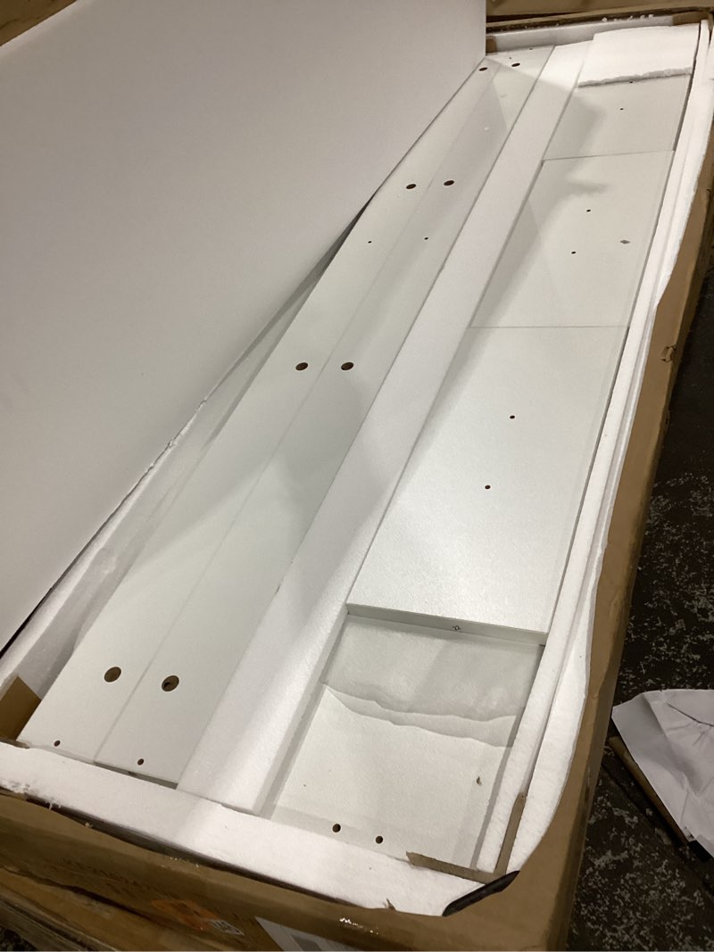 White Wood Storage Cabinet Buffet and Hutch Combination Cabinet With Shelves(might be missing hardware)