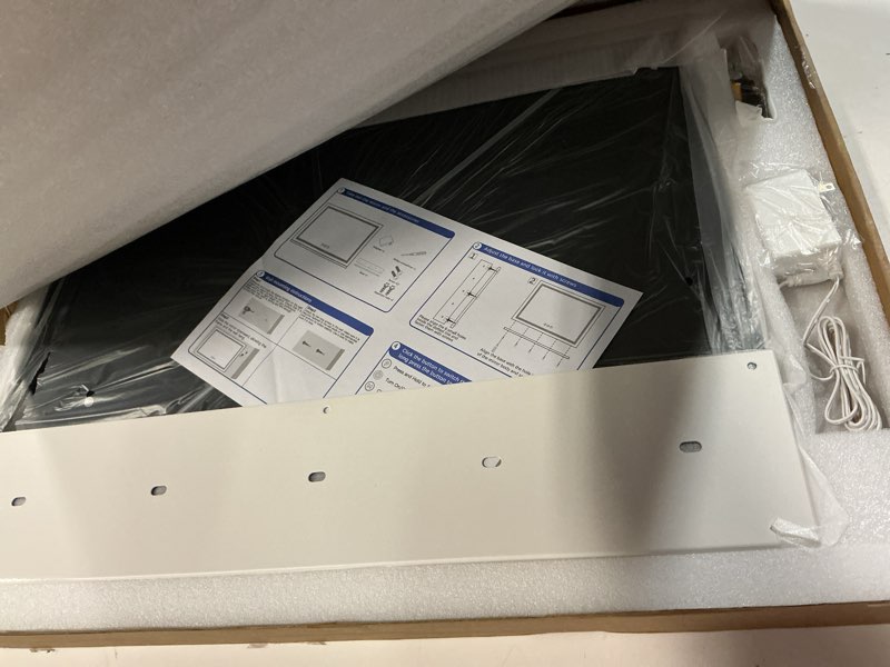 Condition photo showing New/Like New for fennio 23" x 18" vanity mirror with lights?led makeup mirror?hollywood mirror with 3 color modes & adjustable brightness?vanity mirror square white white 23"l x 18"w