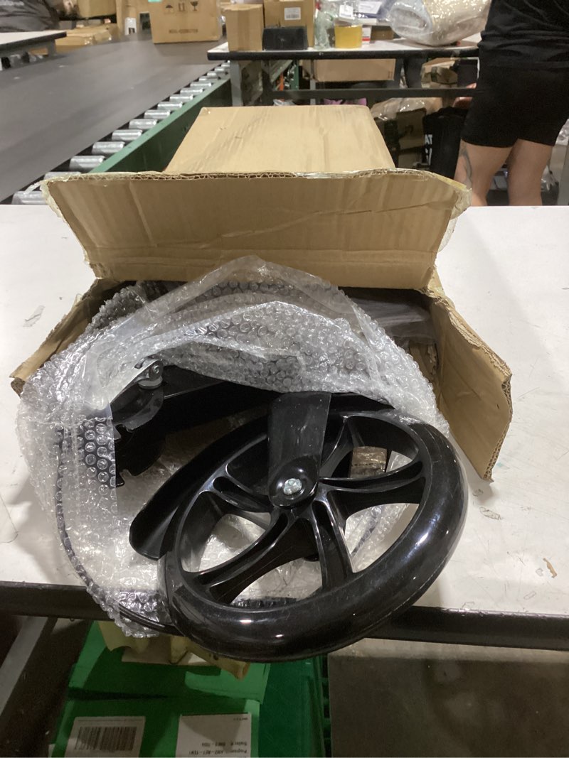 Condition photo showing Good Condition for scooters for kids 8-12, teens & adults - foldable commuter scooter with bell, hand brake & adjustable height, 220 lb weight capacity, perfect for school, campus, park rides black
