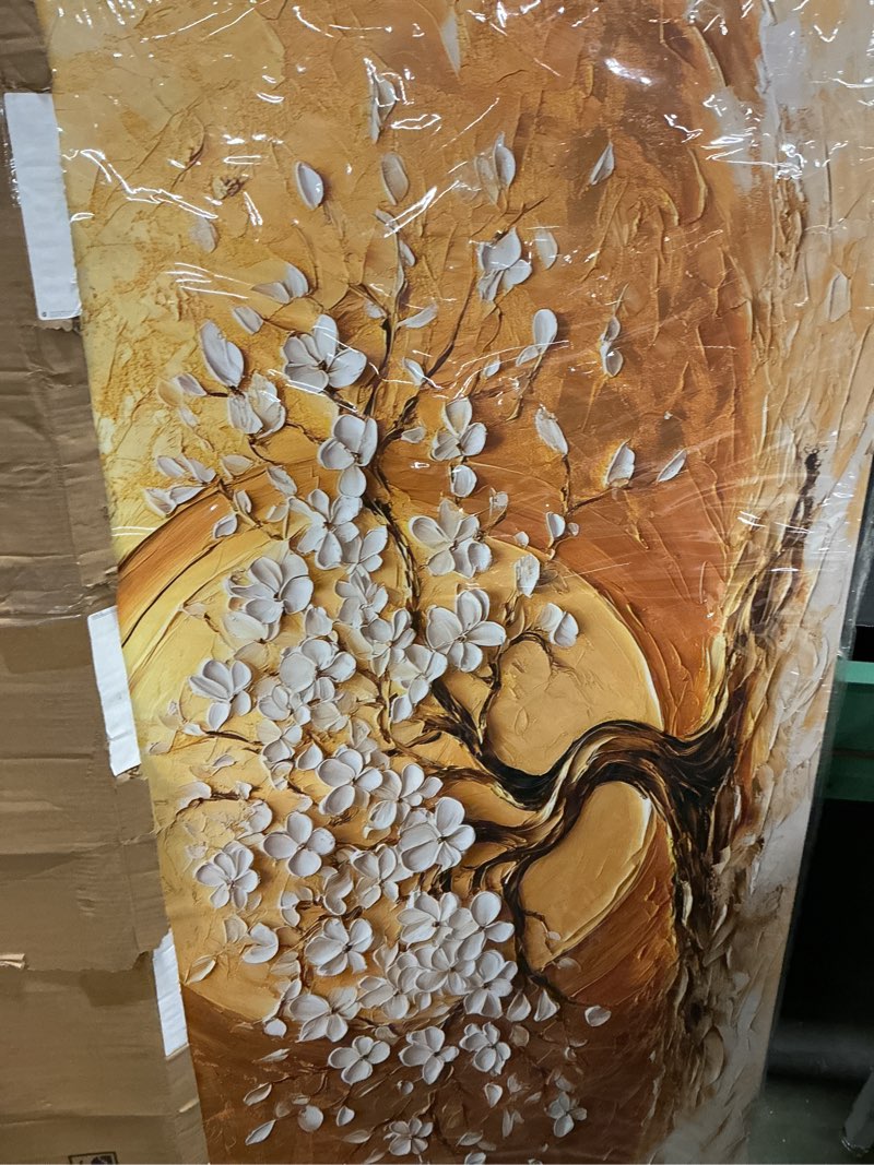 Condition photo showing New/Like New for Gold Tree of Life Canvas Wall Art Black and Gold Abstract Painting Textured Tree Wall Art Gold Leaf Canvas Print Leaf Poster Abstract Tree Pictures Wall Decor for Living Room 16x24inch Frameless