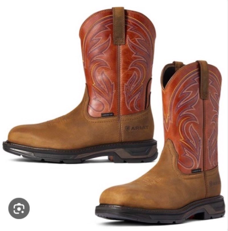 Ariat BMVY9 Mens WorkHog XT Cottonwood Work Boot Dark Earth/Brick 9.5 Wide