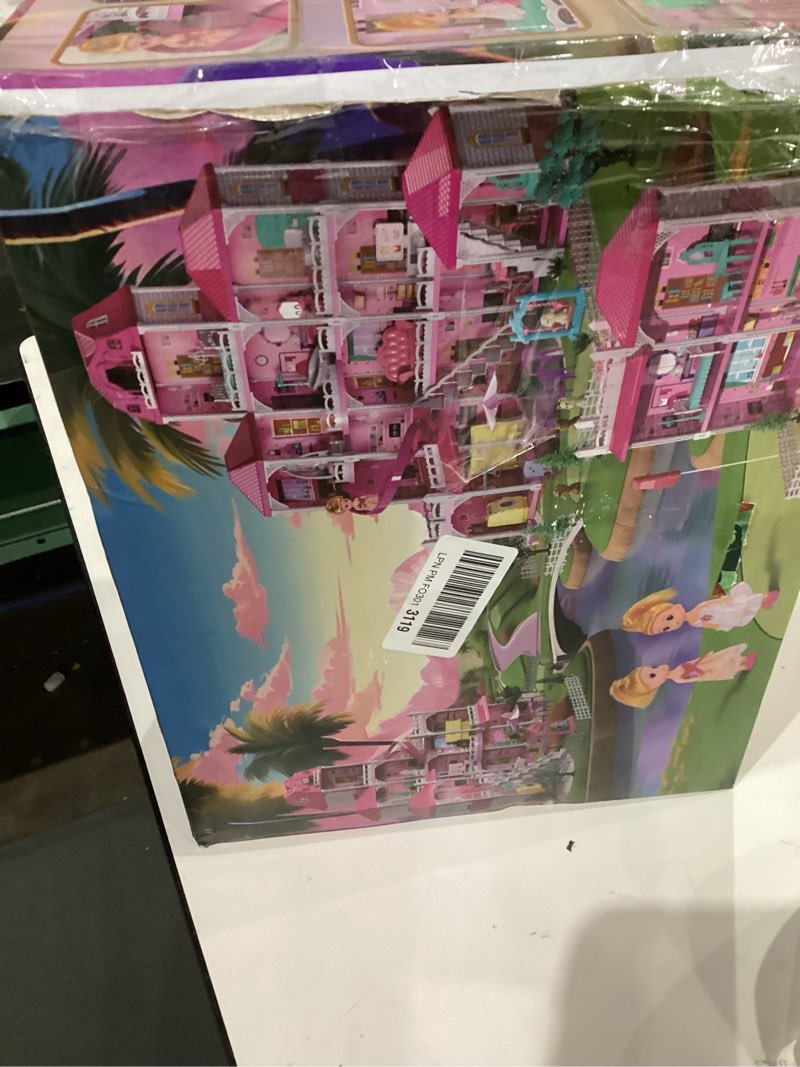 Condition photo showing New/Like New for Villa Playset for Girls Ages 3-7, 4-Story 12 Room House with 2 Dolls, Furniture and Accessories, Indoor Playset Girls Toys for Ages 6-8, Pretend Toddler Toy, Birthday Gifts for Kids 4-8 12Rooms