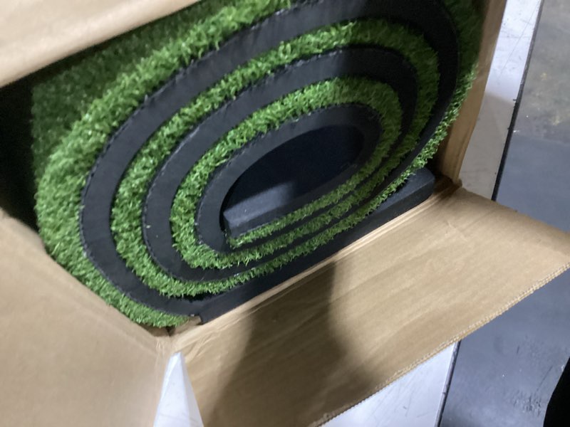 Condition photo showing New/Like New for integrated golf hitting mat with ball tray, thickening golf mats practice outdoor & indoor artificial turf matt with 3 tees 5 x 4 ft, 1.02 in (large)