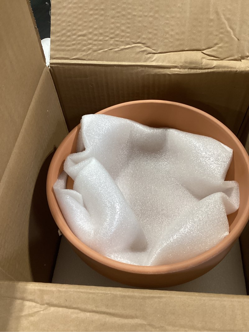 Condition photo showing Good Condition for ingofin terracotta pot with saucer - 10 inch ceramic clay pot for plants with drainage hole, large terra cotta flower planter with tray for indoor outdoor plants