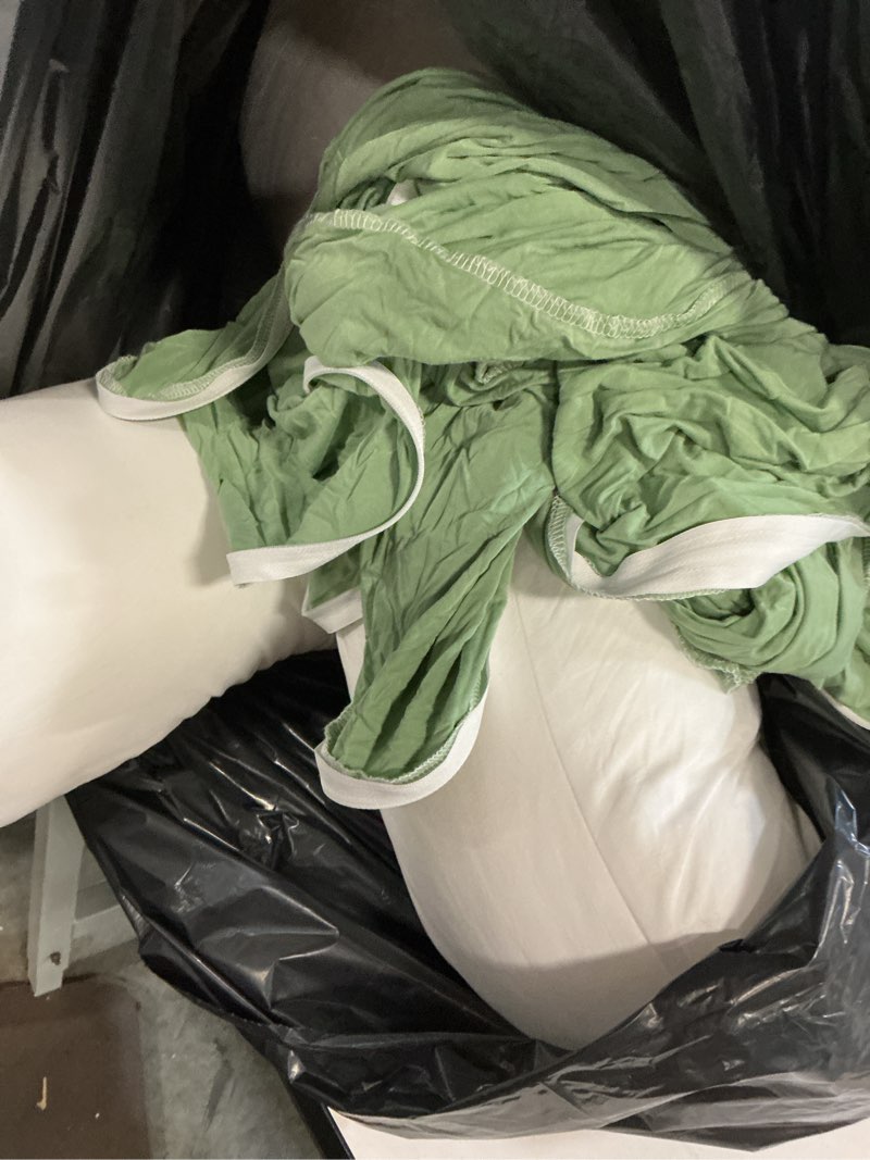 Condition photo showing As Is for queen rose cooling pregnancy pillows, u shaped full body maternity pillow for pregnant support, rayon derived from bamboo, buttery soft, super breathable for hot sleeper, green cooling viscose - green 55in