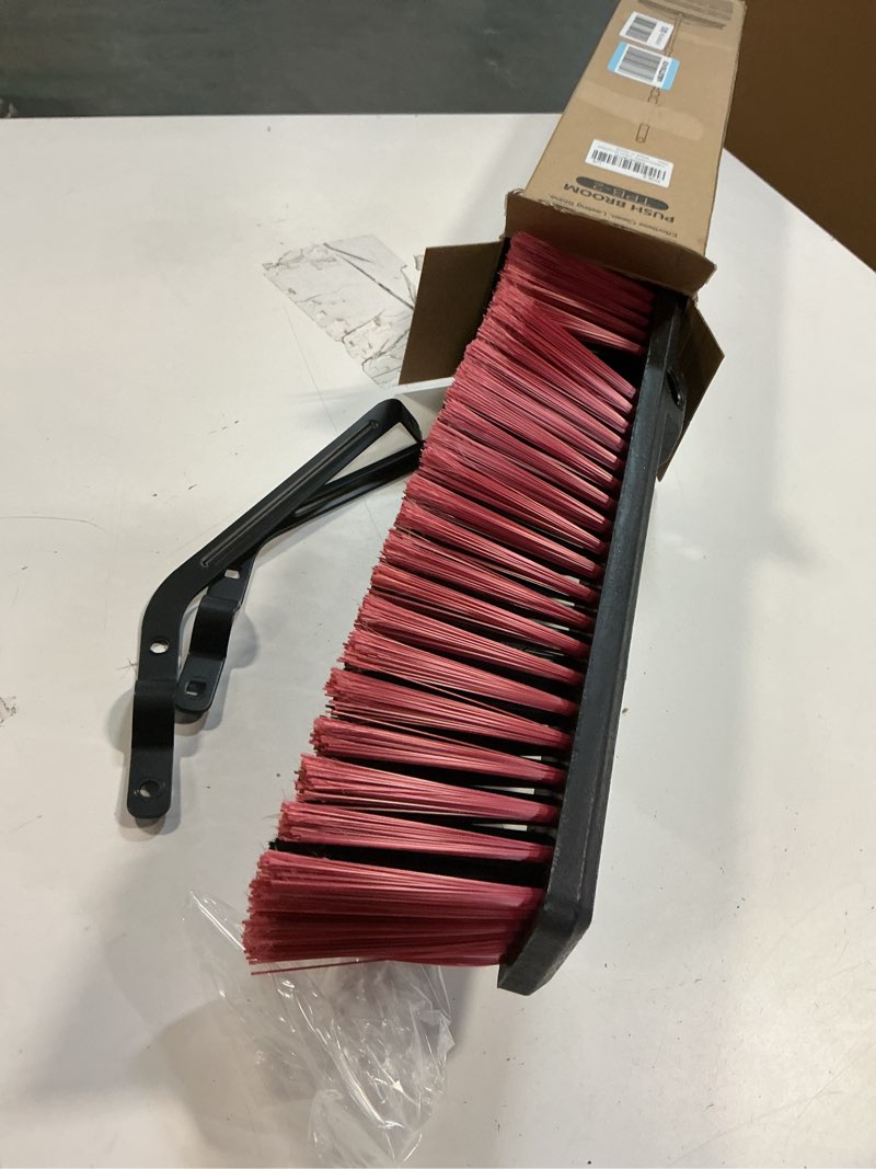Condition photo showing Good Condition for 24” Push Broom Outdoor Heavy Duty, Large Commercial Stiff Bristle Brush with 63 inches Long Handle for Garage Shop Garden Yard Patio Deck Street Warehouse Lawn Driveway (Red)