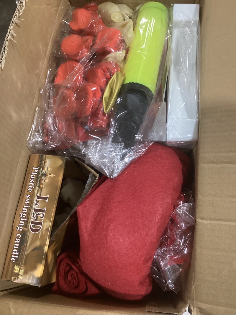 Condition photo showing Good Condition for Proposal Decorations Set - LIKEYO Marry Me Light Up Letters with 24 Romantic LED Candles, 2000 Pcs Rose Petals, Red Carpet Aisle Runner 16 Feet, 1 Rose Ring Box and Balloons for Wedding Proposal Engagement