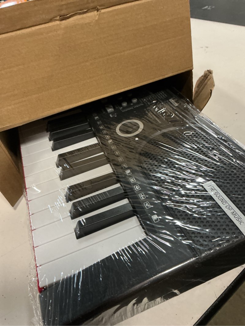 Condition photo showing As Is for (incomplete)61 keys keyboard piano, electronic digital piano with built-in speaker microphone, sheet stand and power supply, portable piano keyboard gift teaching for beginners