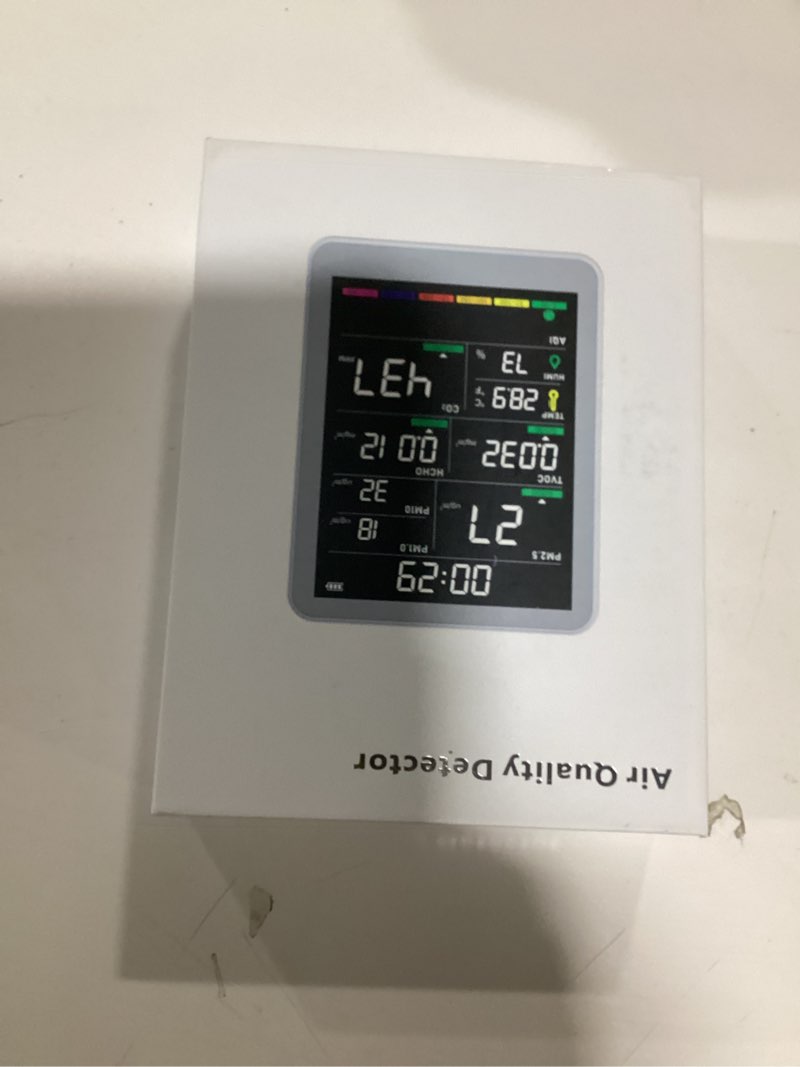 Condition photo showing New/Like New for Professional Indoor Air Quality Monitor with AQI Alarms, Portable Real-Time Detector for Home Cars Plants and Pets (Charcoal Black)