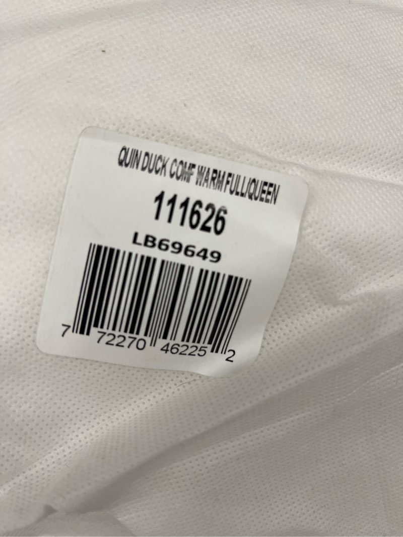 Condition photo showing Good Condition for ultra warm premium down comforter, full/queen, down