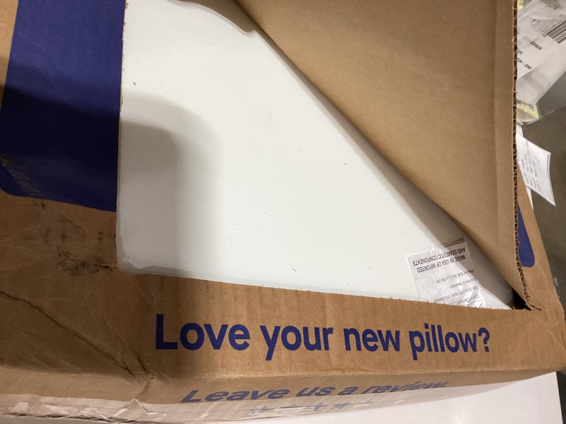 Condition photo showing As Is for Sealy Dreamlife King Size Memory Foam Cooling Pillow with SealyChill Cooling Gel, Removable Machine-Washable Cover, Made in The USA, White