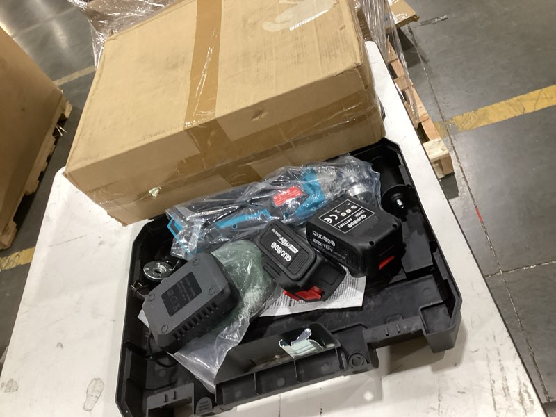 Condition photo showing New/Like New for cordless angle grinder, 4-1/2 inch power brushless, 2 x 4.0ah battery with charger, brushless grinders 9000 rpm, adjustable 3-speed for metal cutting, grinding, polishing, rust removal