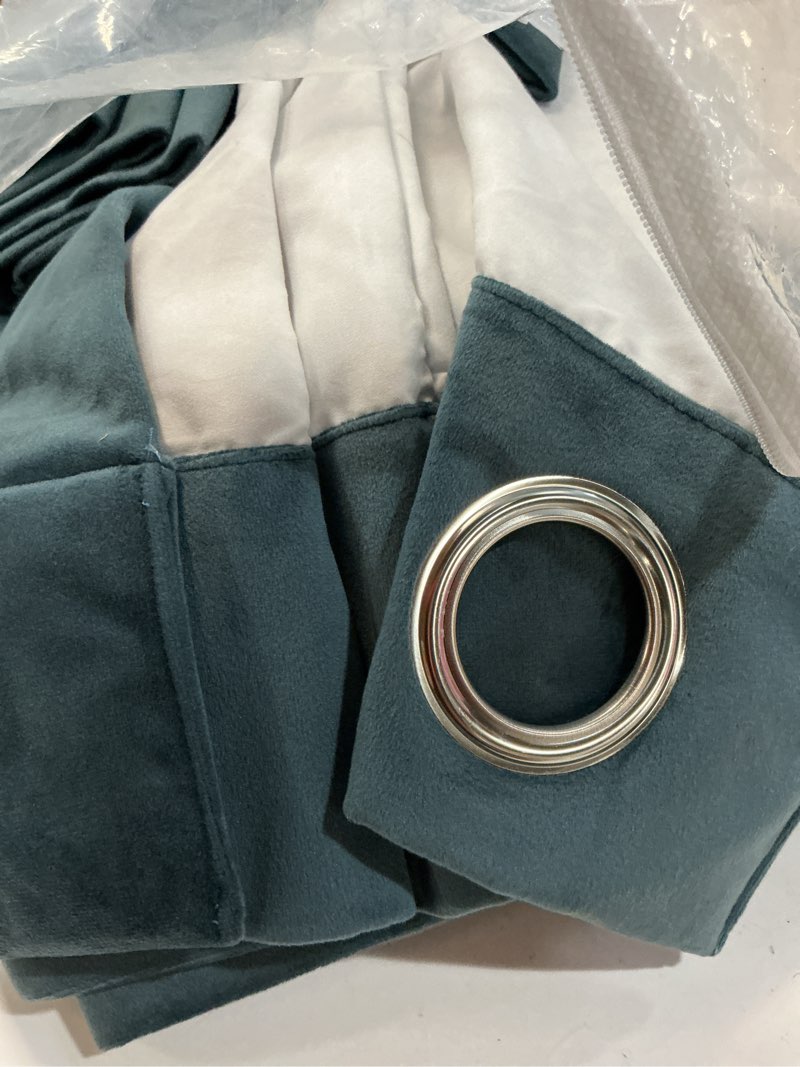 Condition photo showing Good Condition for hpd half price drapes grommet plush velvet curtains 96 inches long room darkening curtains for bedroom & living room (1 panel), 50w x 96l, london blue