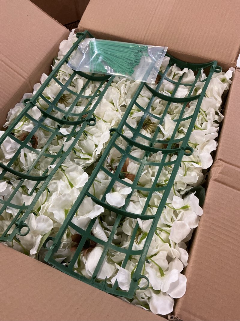 Condition photo showing Good Condition for Pack of 6 Wedding Arch Decorations, 18 inch Artificial Flower Table Centerpieces Floral Arrangement for Wall Backdrop Party Bridal Shower Event Decor - White White Pack of 6 Flower Arrangements