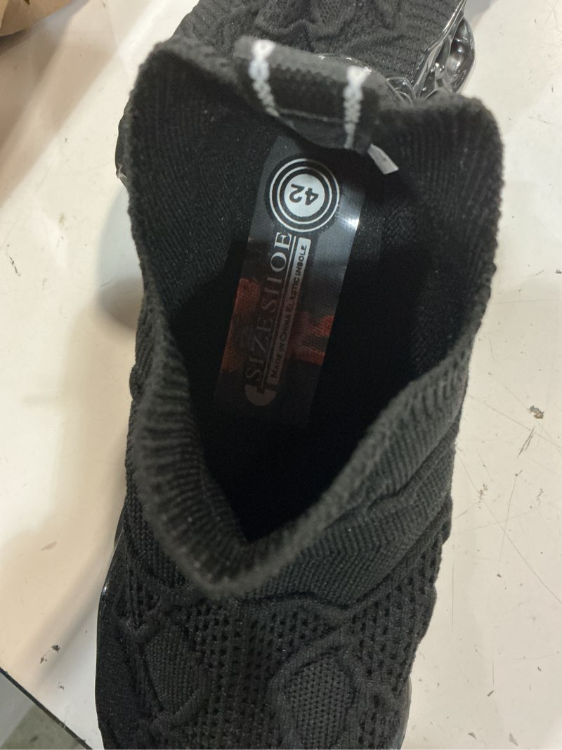 Condition photo showing Good Condition for poramea mens slip on loafers walking tennis shoes laceless running blade sneakers mesh trail jogging casual athletic 42 black