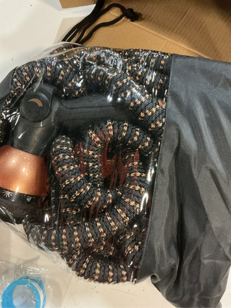 Condition photo showing Good Condition for garden hose 50ft, lightweight flexible water hose, 5/8" kink free leak proof hose, heavy duty 96-layer woven with 3/4" brass fittings, 10 function nozzle for yard lawn outdoor car wash(blackrosegold) 50ft black rose gold