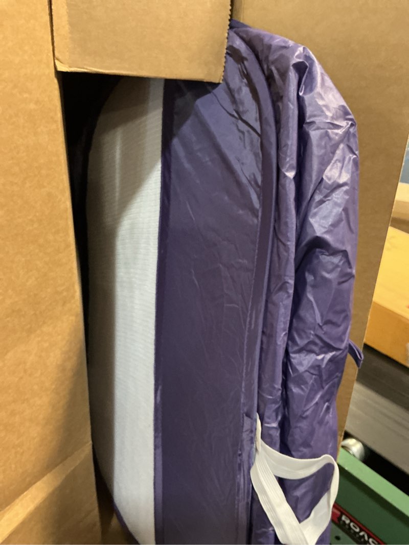 Condition photo showing As Is for 2-in-1 small animals playpen with pad, waterproof small pet cage tent with reusable pad, portable outdoor yard fence with 3 metal rod for chick/kitten/puppy/guinea pig/rabbits/chinchillas, purple+gray u-purple+gray 2