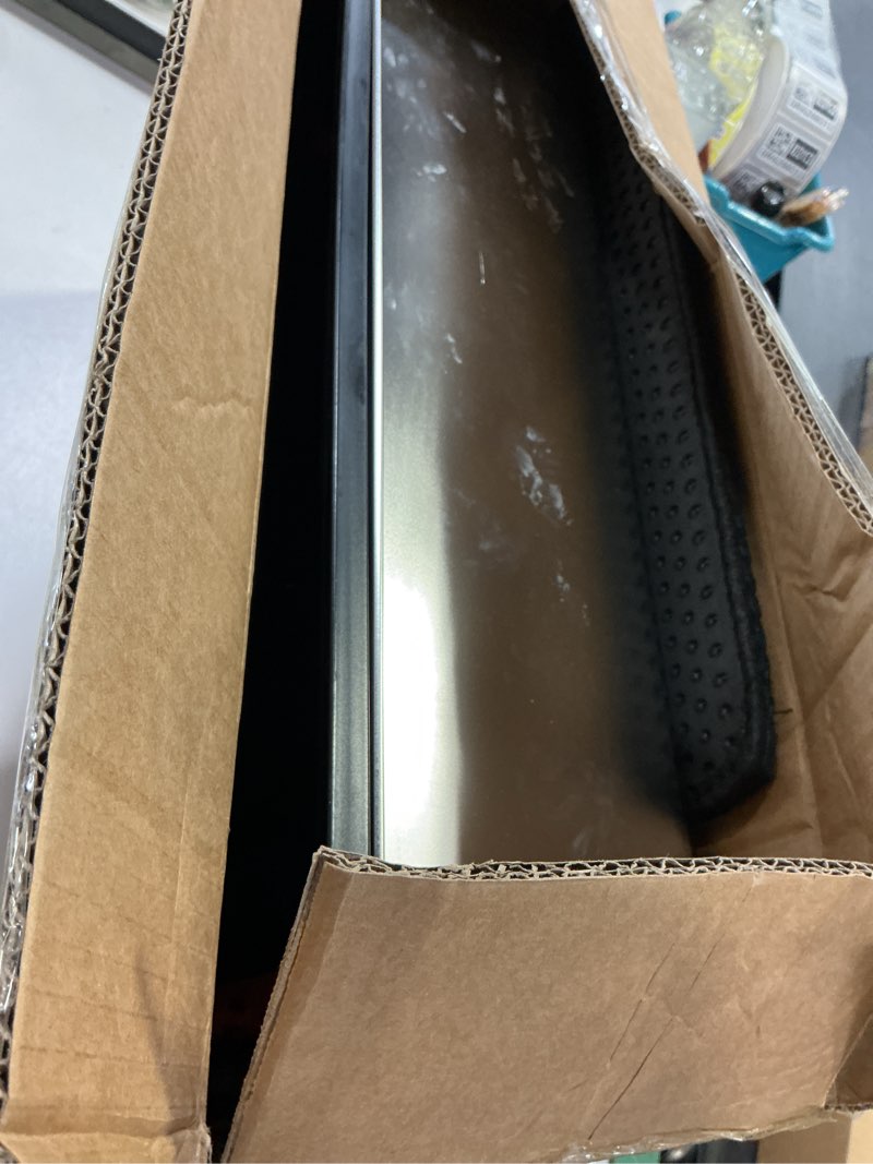 Condition photo showing As Is for Vivifying Stainless Steel Litter Box, XL Side Entry Extra Large Litter Box with Lid for Big Cats & Kitty, Removable Enclosed Metal Cat Pan with High Sided Enclosure, Scoop, Mat, Footboard (Black)