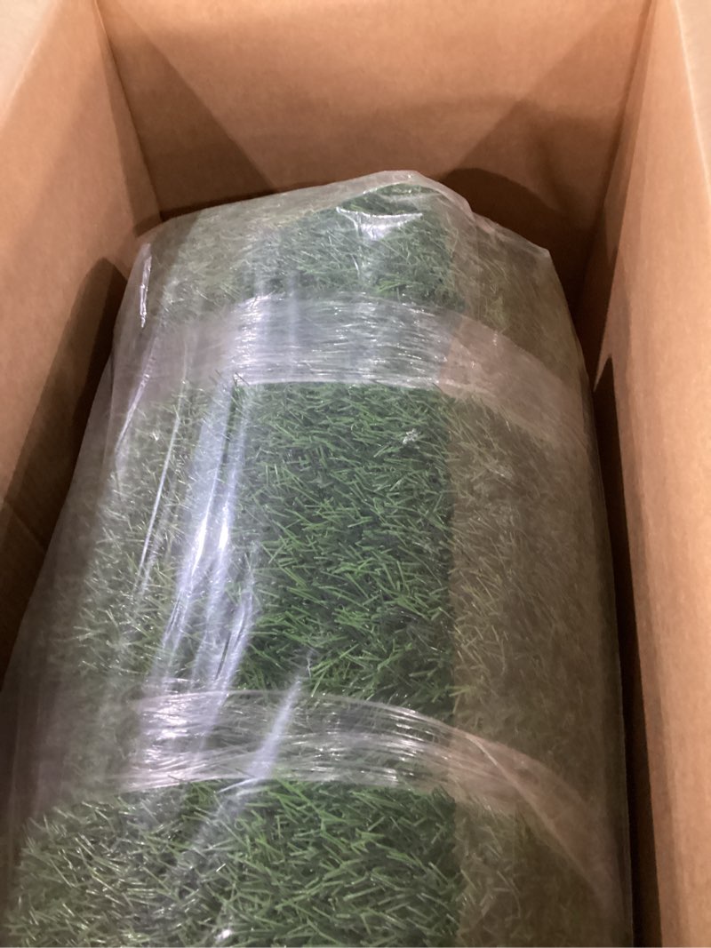 Condition photo showing New/Like New for Artificial Turf Grass Outdoor - Synthetic Fake Grass Indoor Turf Rug with Drainage Holes for Patio, Balcony, Backyard, Landscape Decoration - Pet Friendly Dog Grass Mat (5Ft x 10Ft)