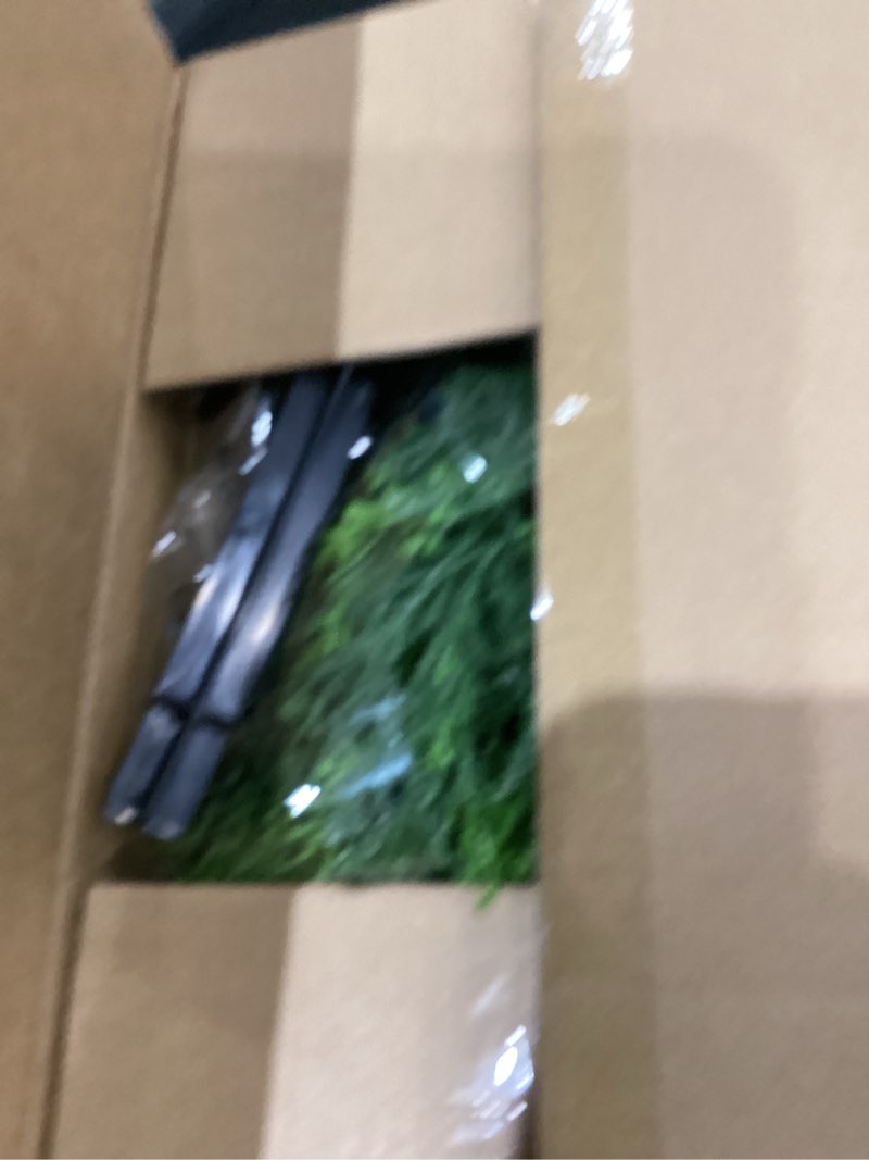 Condition photo showing As Is for Der Rose 23" Artificial Cedar Topiary Ball Trees with Ground Spike Set of 2 Outdoor Artificial Plants UV Resistant Artificial Shrubs Fake Bushes for Front Porch Garden Decor Cedar 2