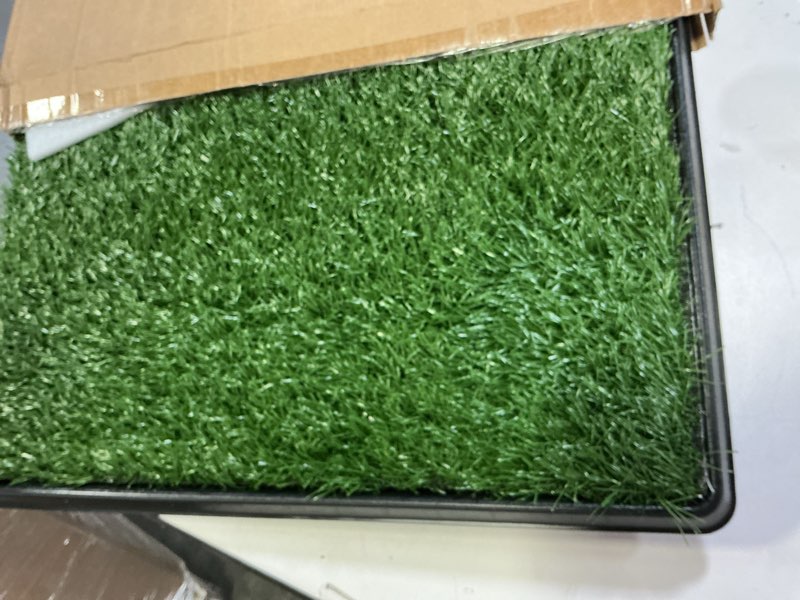 Condition photo showing Good Condition for artificial grass puppy pee pad for dogs and small pets - 20x25 reusable 4-layer training potty pad with tray - dog house and pet supplies by petmaker medium 4-layer system