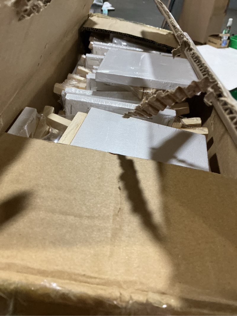Condition photo showing Good Condition for mimorou 150 pack mini canvas with easel sets for painting small art stretched canvas panels pack with sturdy wood display easel for kids classroom crafts end of the year gifts (4 x 4 inch) 4 x 4 inch 150