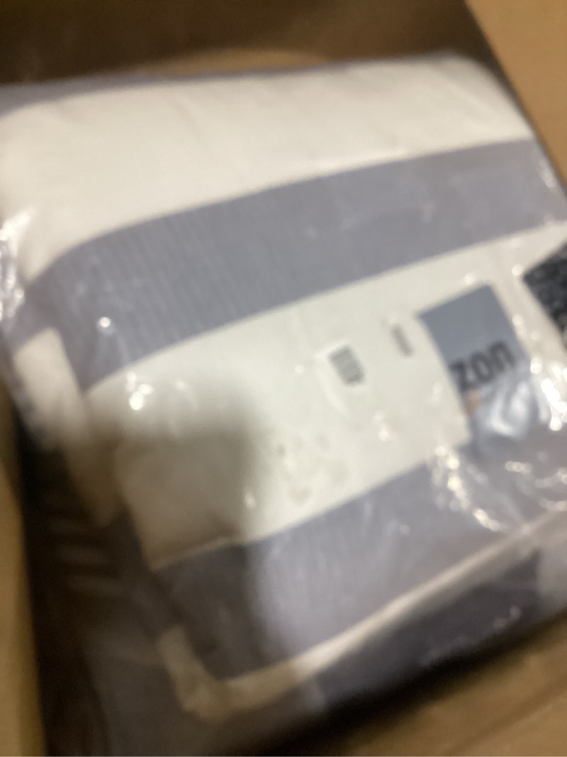 Condition photo showing As Is for Nautica - King Comforter Set, Soft Yarn-Dyed Cotton Bedding, Medium Weight for Year Round Use, 3 Piece Bed Set with Matching Pillowcases (Fairwater Blue) King Fairwater Blue