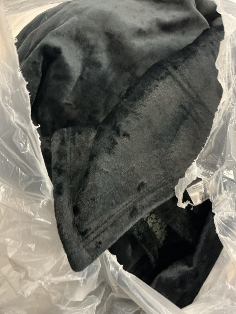 Condition photo showing Good Condition for Waterproof Blanket King Size, Black & Gray 82x82"- Water Proof and Stain Resistant Blankets for Couples Bed Intimacy, Fleece Moisture Absorbent, Layered Sheet Protector, Leakproof Protective Top Cover