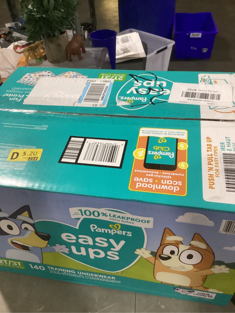 Condition photo showing New/Like New for pampers training pants - easy ups boys & girls bluey - size 2t-3t, 140 count, children's potty underwear (packaging may vary) 2t-3t 140