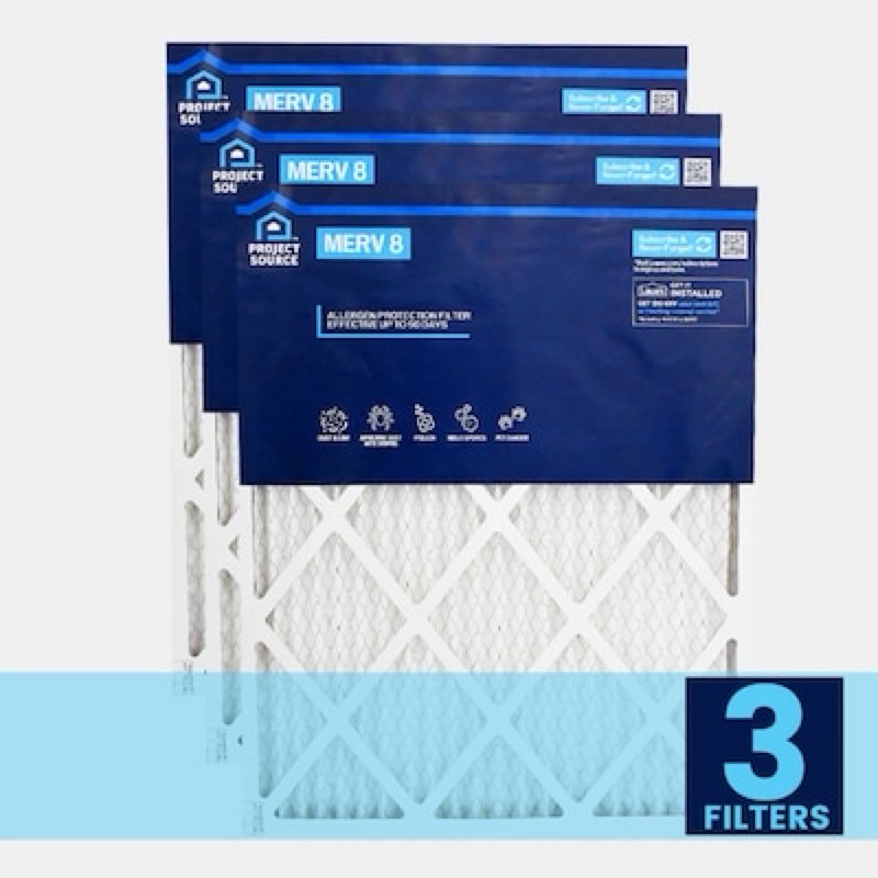project source 16 x 20 x 1 merv 8 electrostatic pleated air filter 3 -pack