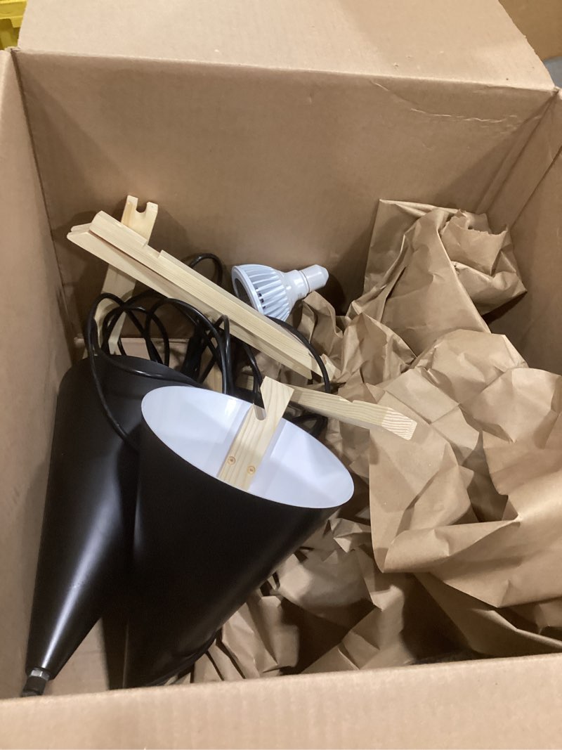 Condition photo showing Good Condition for hanging grow light, 20w full spectrum pendant grow lights 15ft power cord, decorative grow light for indoor plants, flowers, garden (ceiling mounted hooks&wall mounted bracket included) black