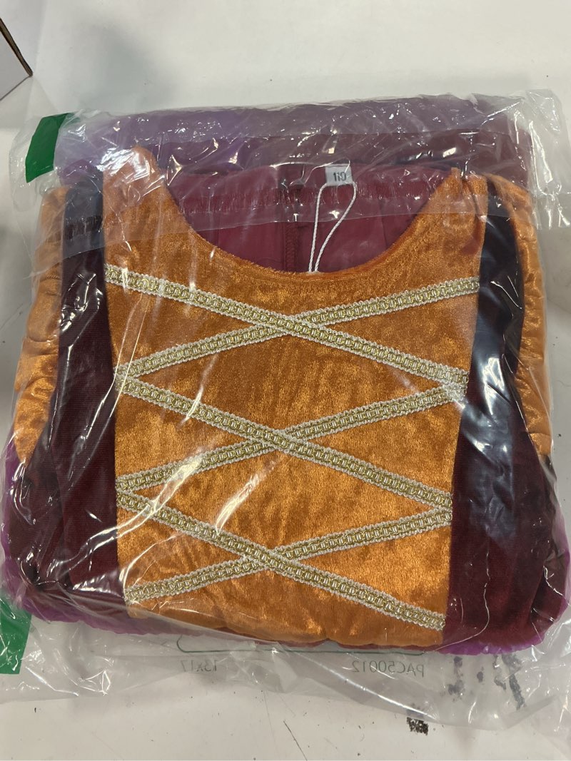 Condition photo showing Good Condition for IBTOM CASTLE Kids Girls Halloween Costume Witch Tulle Dress Velvet Hooded Cloak Wigs Set Carnival Fancy Dress Up Outfit Wine Red+wigs 4-5 Years