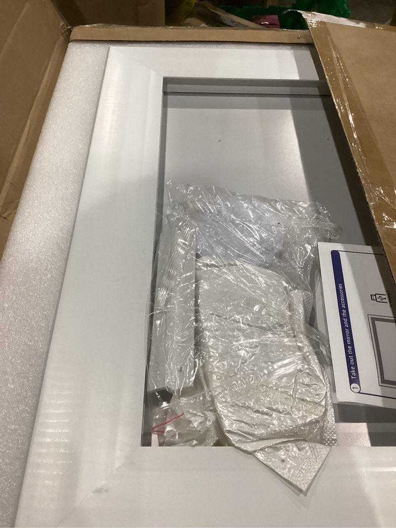 HNV 22"x20" Lighted Vanity Mirror – Large Makeup Mirror with 3-Color Dimmable LED Lights, 10X Magnif