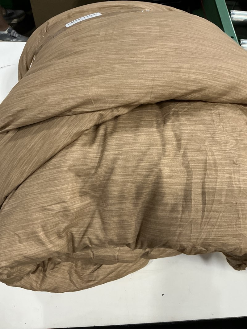 Condition photo showing As Is for bedsure queen comforter set - brown soft bedding for all seasons, cationic dyed bed set, 3 pieces, 1 queen size comforter (90"x90") and 2 pillow shams (20"x26"+2") queen 18 - brown