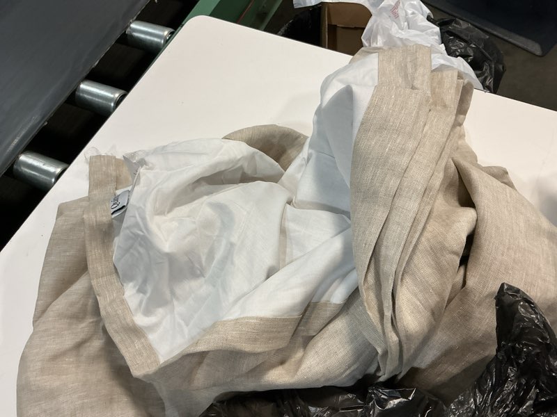 Condition photo showing As Is for quince european linen curtian 96”x84” sand