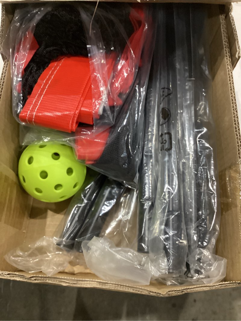 Condition photo showing As Is for Portable Pickleball Net, Regulation Size 22FT and 11FT Half Court 2-in-1 Pickle Ball Net with 2 Pickleballs and Carry Bag for Driveway, Backyard, Street, Weather Resistance Steady Steel Frame pickleball net 11ft and 22ft