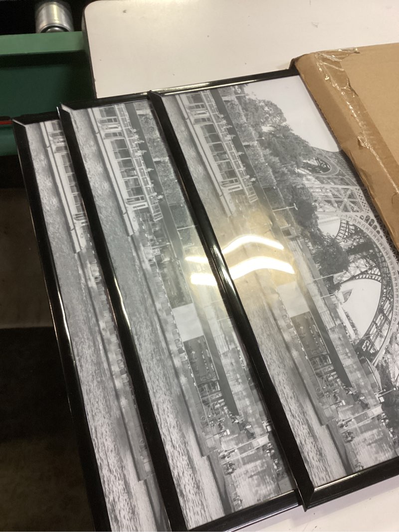 Condition photo showing As Is for upsimples 16x24 picture frame black 3 pack, scratch-proof poster frames 16 x 24 for photo gallery - slide-in strips, horizontal or vertical wall mounting