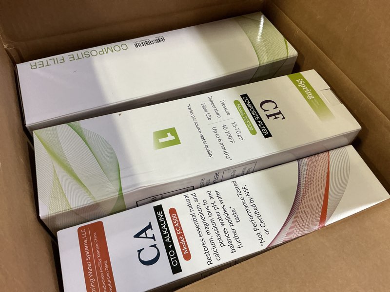 Condition photo showing Good Condition for iSpring F3-RO500AK 1 Year Replacement Filter Pack for RO500 Series Tankless Reverse Osmosis Water Filtration System