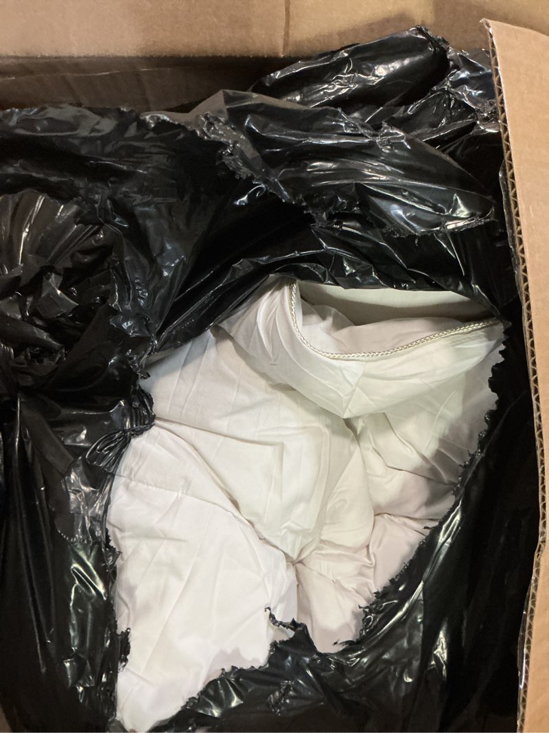 Condition photo showing As Is for Luxurious All-Season Goose Down Feather Fiber Comforter Super King Size Duvet Insert (120x120), Exqu