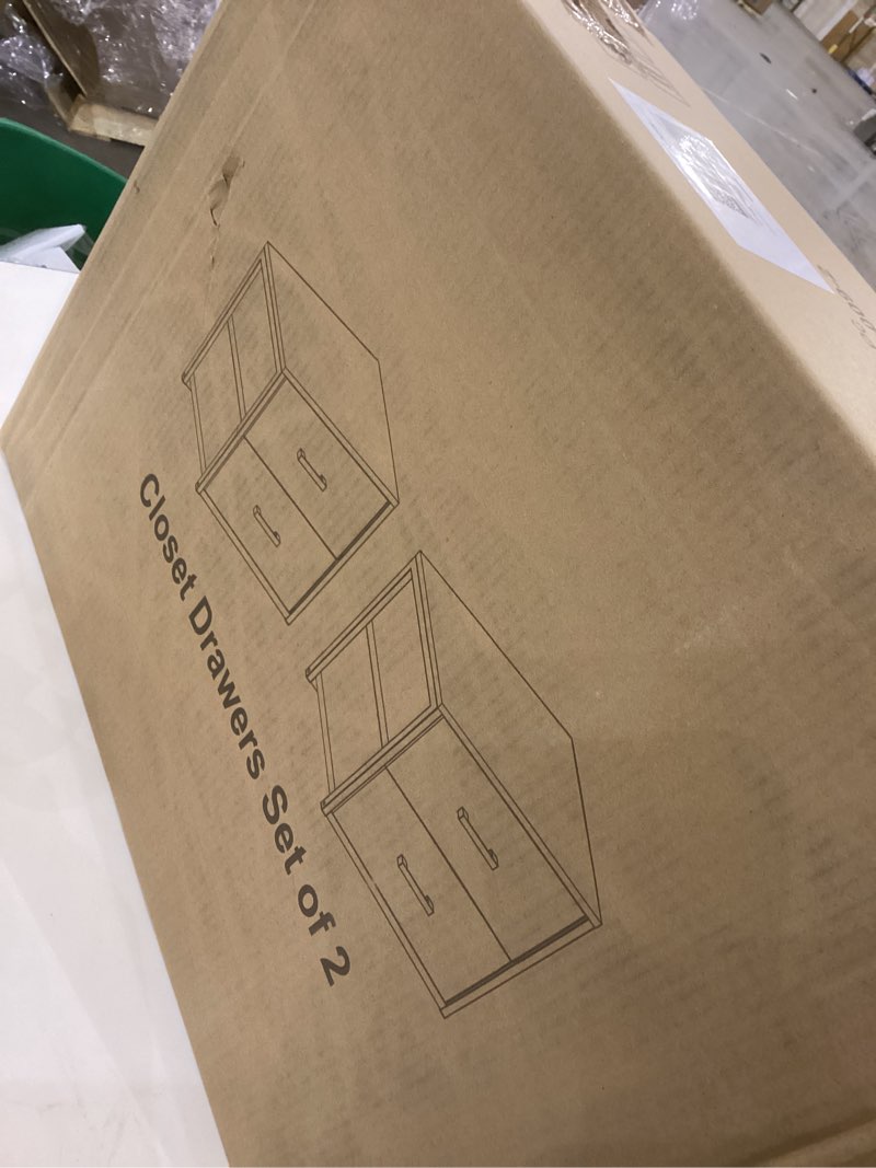 Condition photo showing Good Condition for BOLUO Stackable Storage Drawers Closet Organizers and Storage Fabric White 2 Drawer Dresser for Bedroom 2 Packs Modern L(15.7"D x 21.1"W x 16.1"H) White