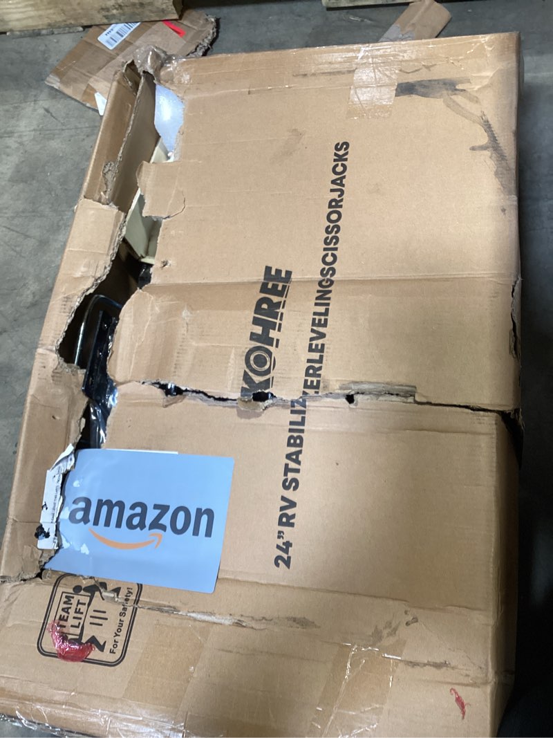 Condition photo showing Good Condition for kohree 9500lbs rv stabilizer jacks for rv travel trailer camper, set of 4, heavy duty scissor jacks kit with crank handle and drill bit, max lifting height 24" 4 pack - 9500lbs