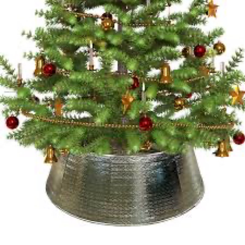 Inside Out Home Christmas Tree Skirt, Xmas Metal Tree Collar 27 Inch Diameter Base, Christmas Large 