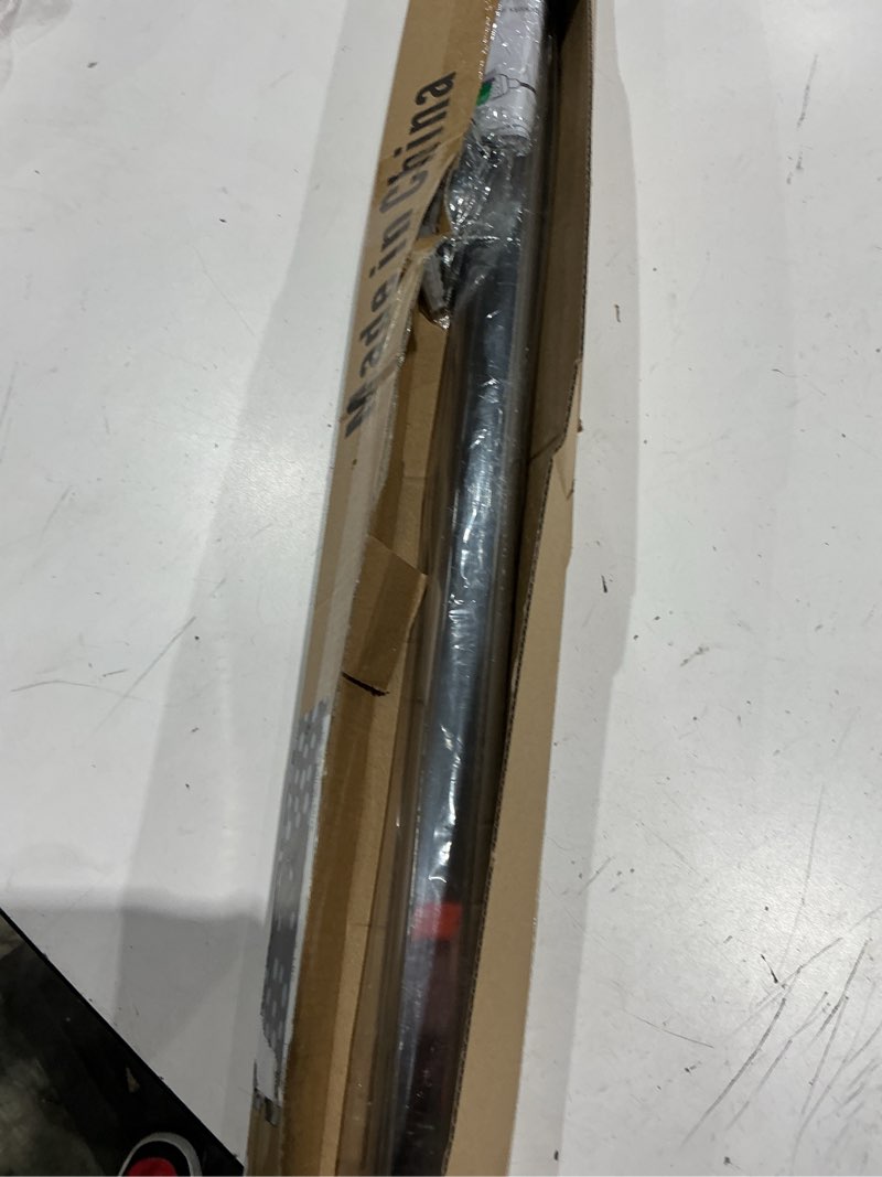 Condition photo showing Good Condition for premium chrome oval closet rod for hanging clothes 30 to 54.5 inch, includes end supports, adjustable wardrobe tube, heavy duty extendable closet pole, carbon steel chrome 30-54.5 in