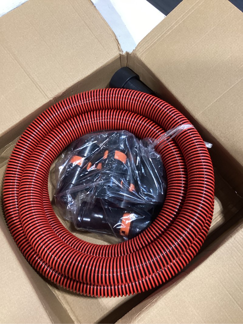 Condition photo showing Good Condition for 10ft shop vac hose with 6 adapter attachments,fits 1-1/4" vacuum cleaner hose,multi-size fittings 0.9" to 1-3/4",universal shop vac accessories (please confirm hose size compatibility) 10ft.hose